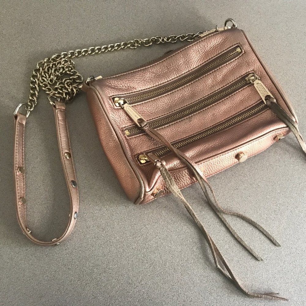 Rebecca Minkoff  3-Zip Crossbody Bag with tassels